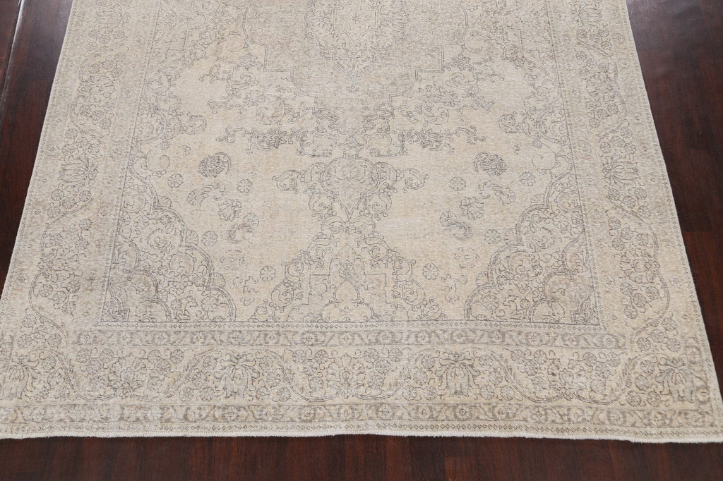 Muted Distressed Tabriz Persian Area Rug 9x13