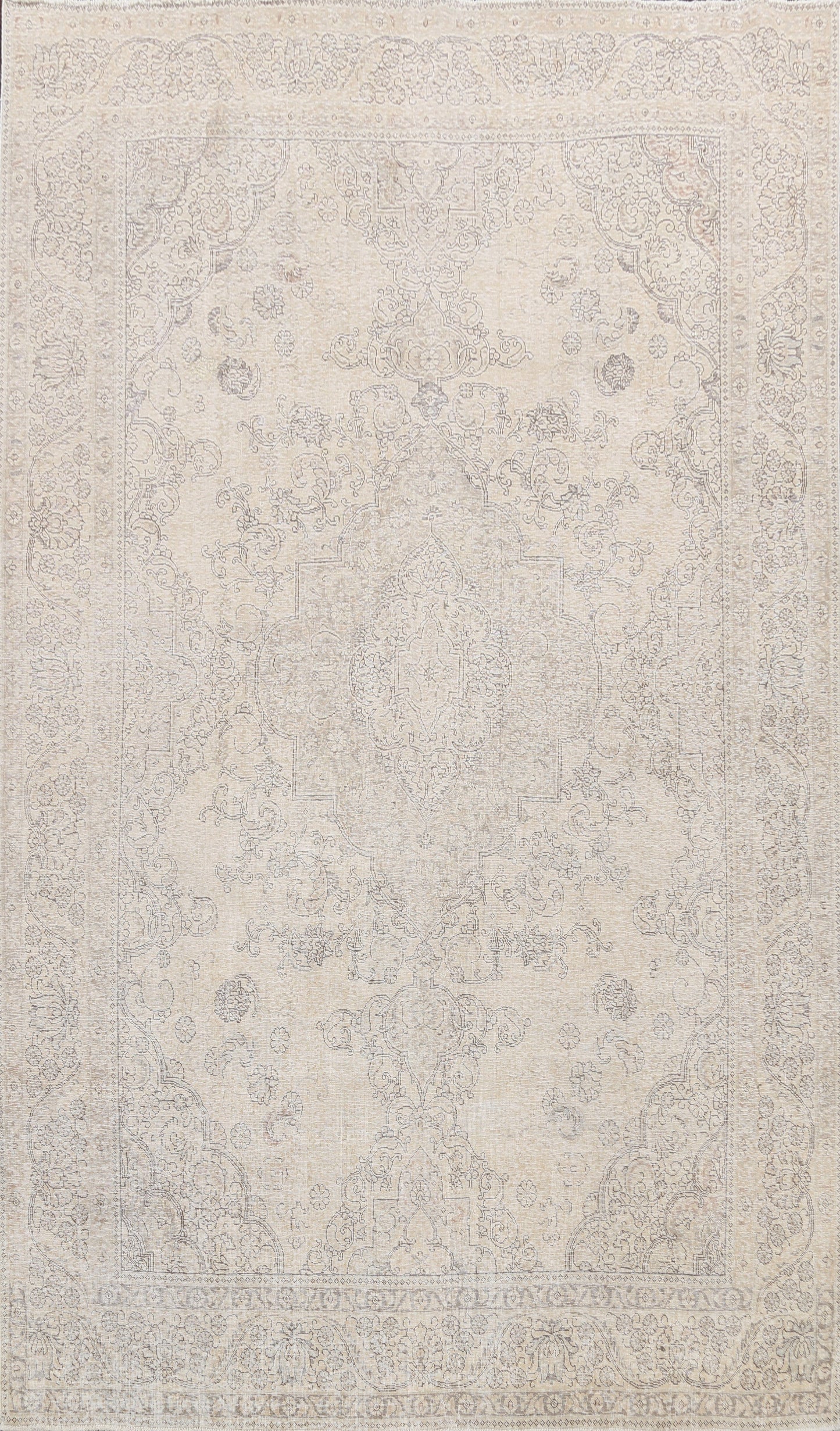 Muted Distressed Tabriz Persian Area Rug 9x13