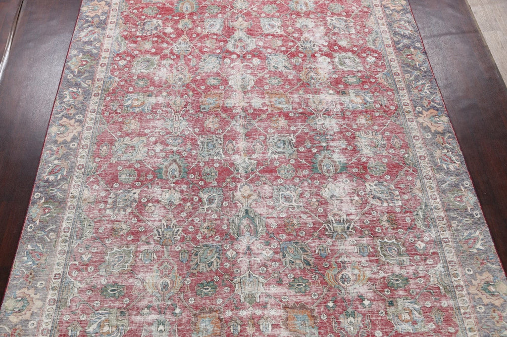 Distressed Floral Tabriz Persian Area Rug 9x12