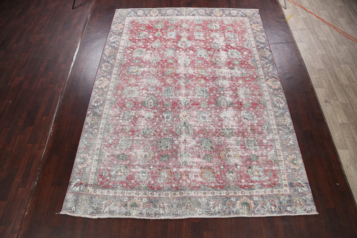 Distressed Floral Tabriz Persian Area Rug 9x12