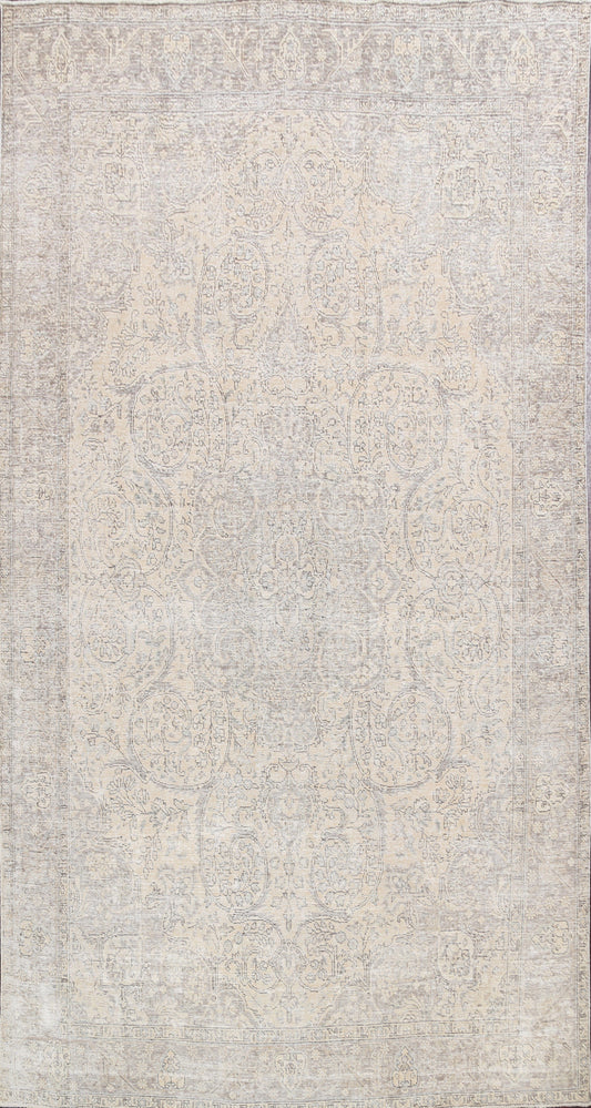 Distressed Floral Tabriz Persian Area Rug 8x11