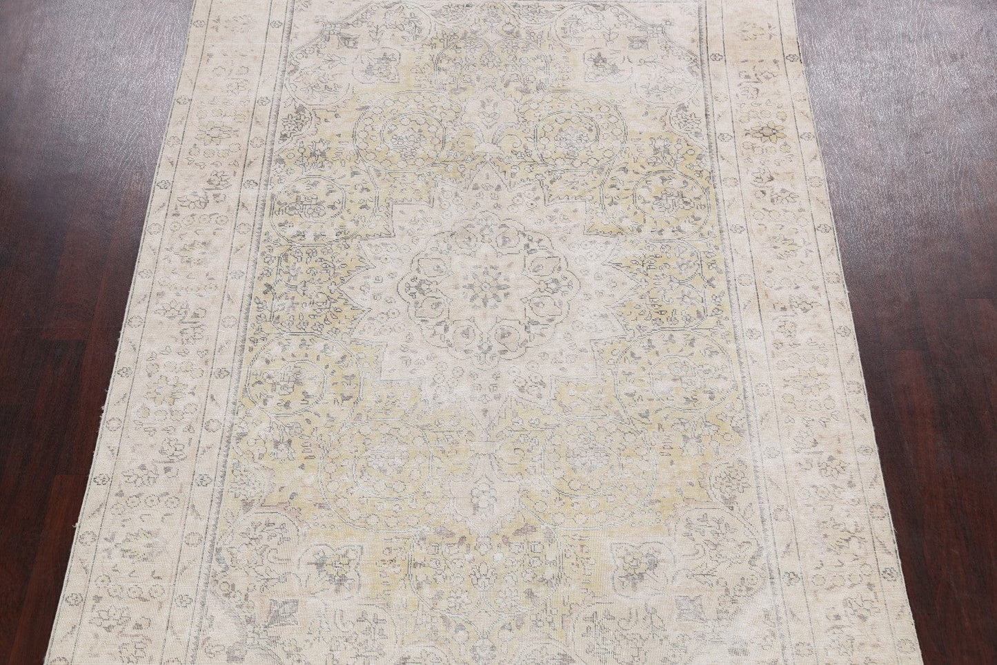 Distressed Floral Tabriz Persian Area Rug 6x9