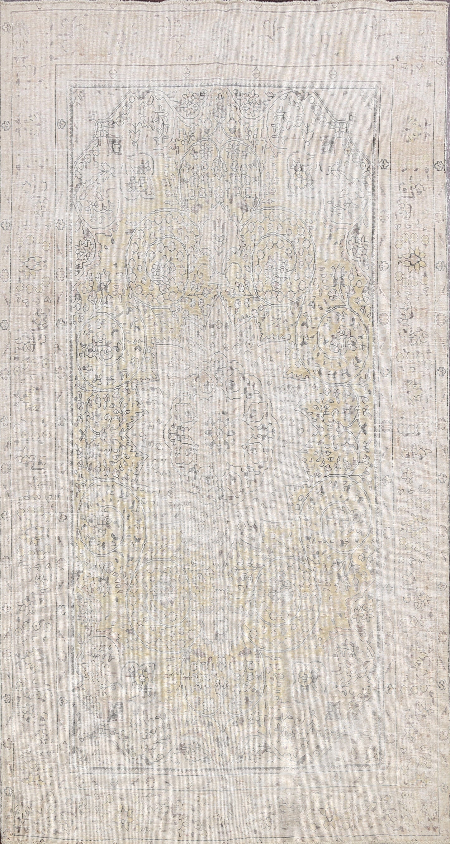 Distressed Floral Tabriz Persian Area Rug 6x9