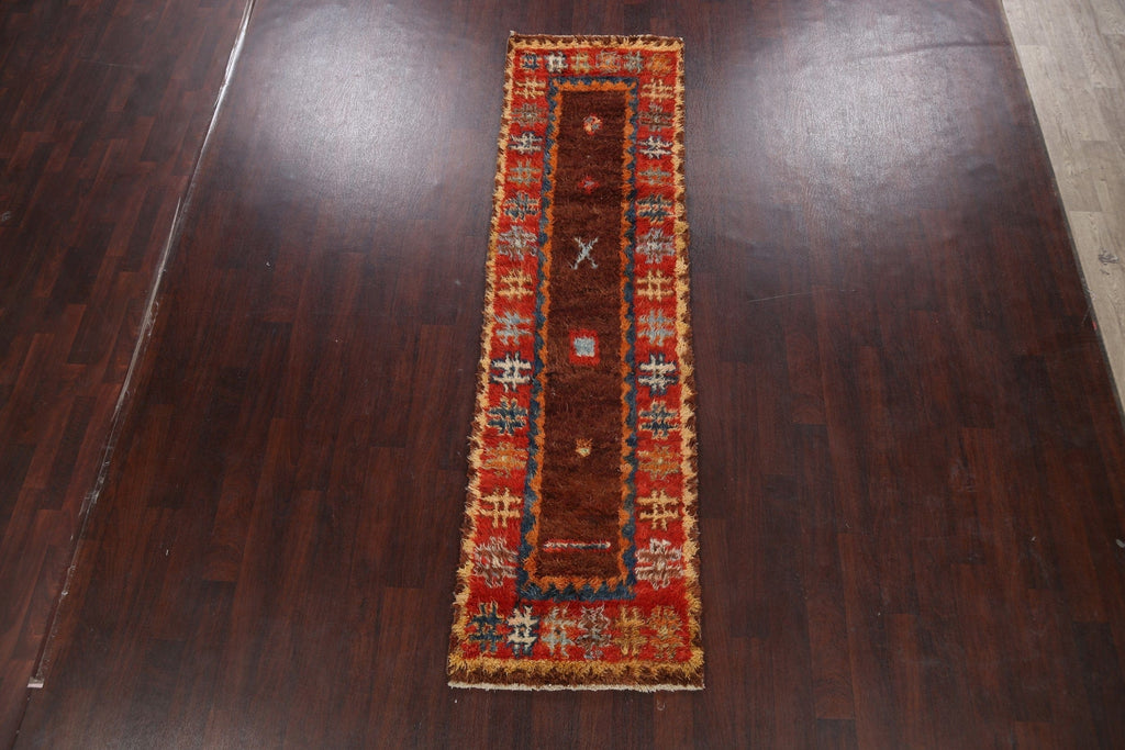 Tribal Moroccan Oriental Runner Rug 2x9