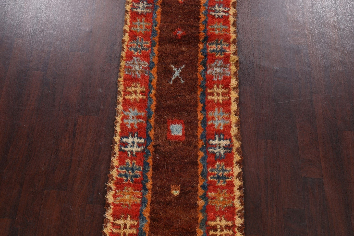 Tribal Moroccan Oriental Runner Rug 2x9