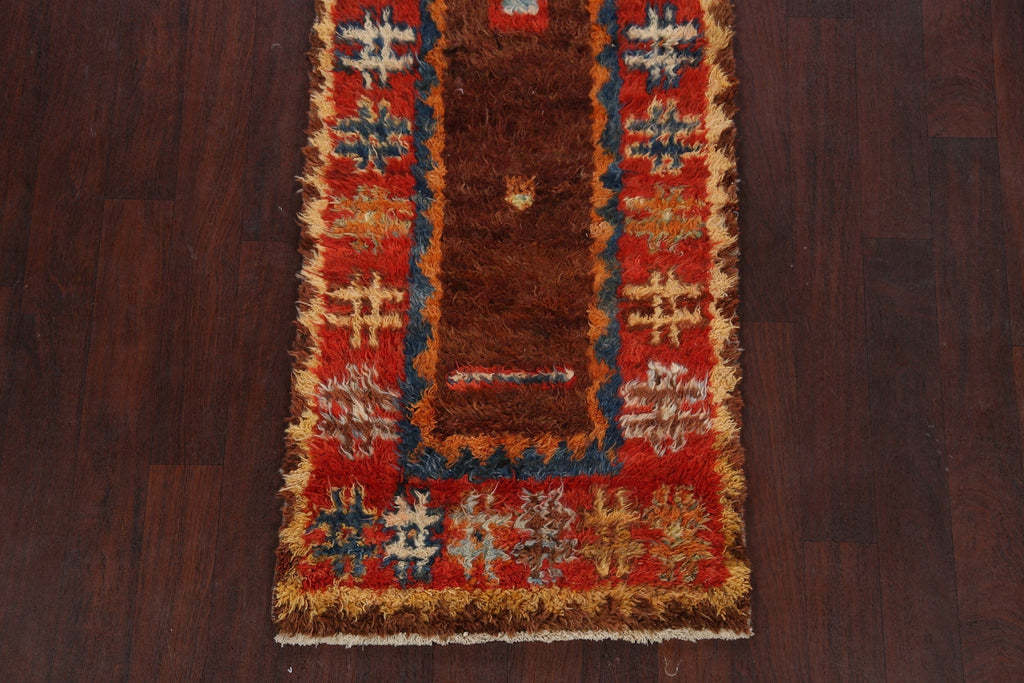 Tribal Moroccan Oriental Runner Rug 2x9