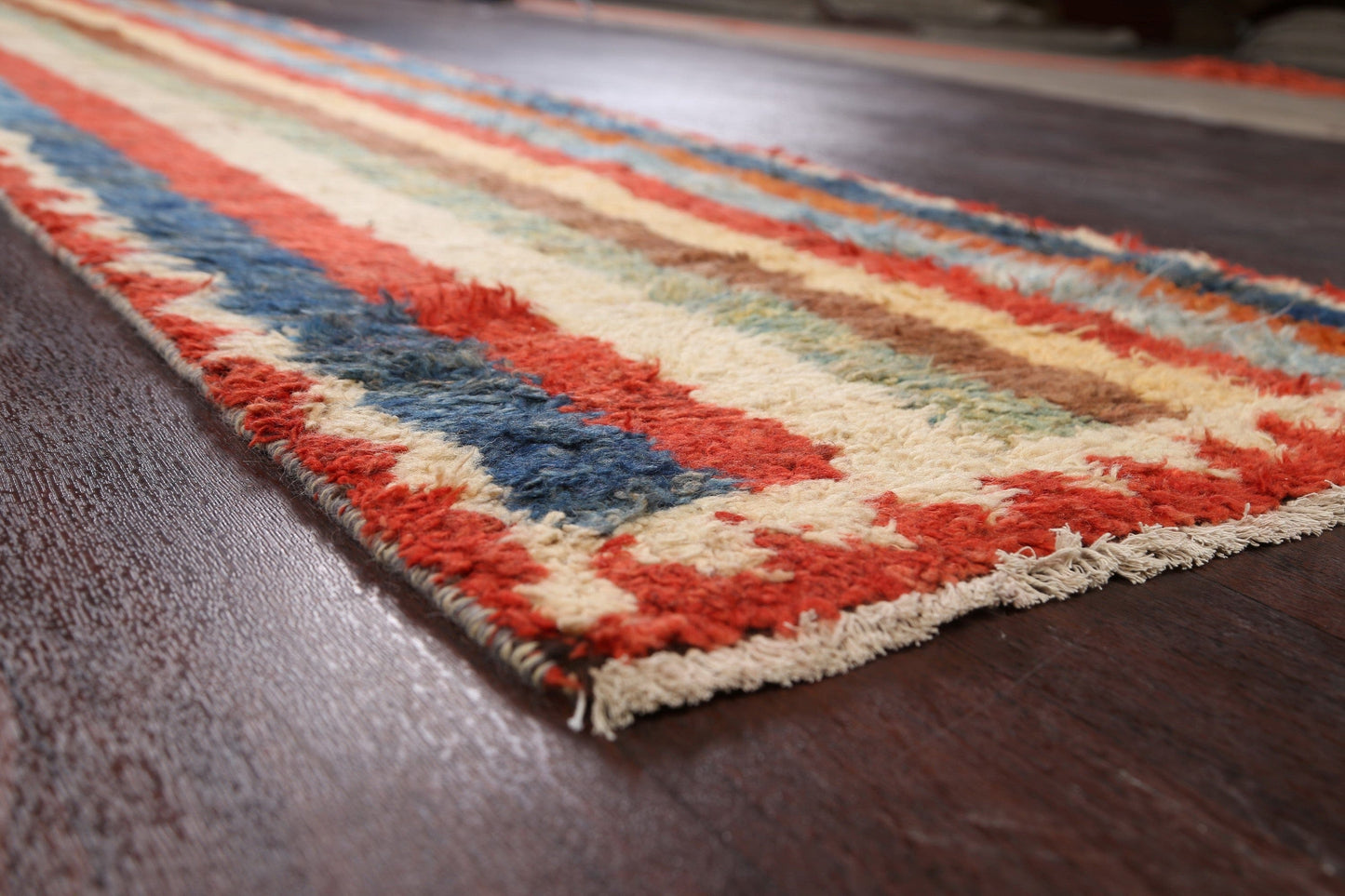 Stripe Moroccan Oriental Runner Rug 3x10