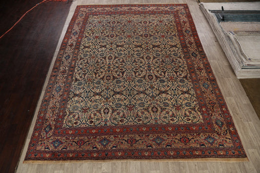 Pre-1900 Antique Bidjar Vegetable Dye Persian Area Rug 11x16