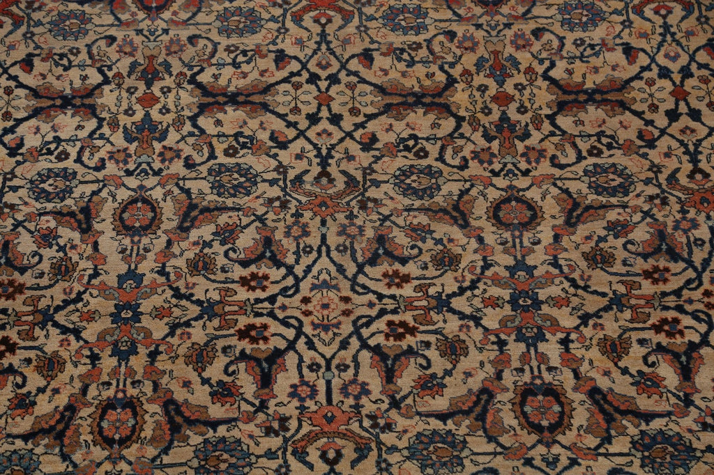 Pre-1900 Antique Bidjar Vegetable Dye Persian Area Rug 11x16