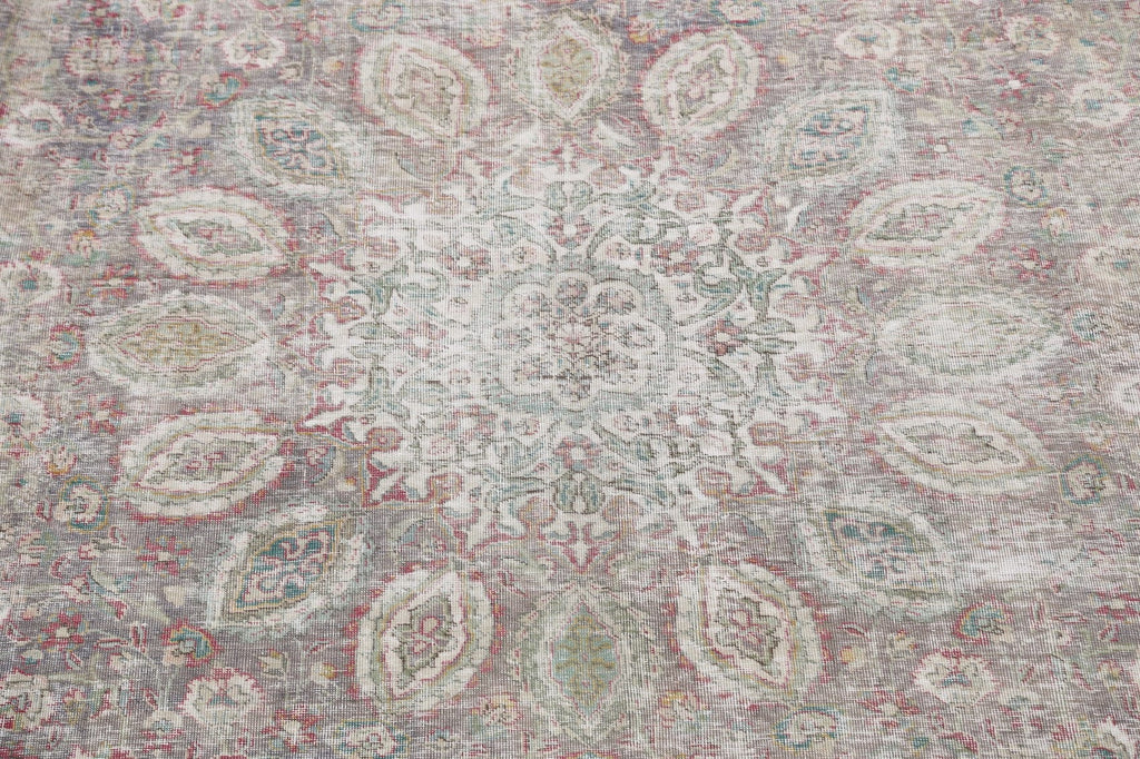 Muted Distressed Tabriz Persian Area Rug 10x12