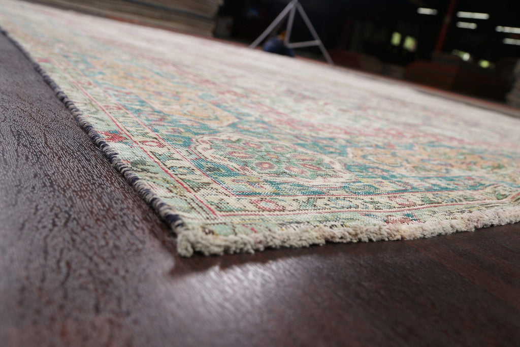 Muted Distressed Tabriz Persian Area Rug 10x12