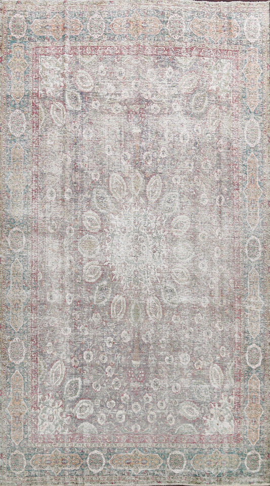 Muted Distressed Tabriz Persian Area Rug 10x12