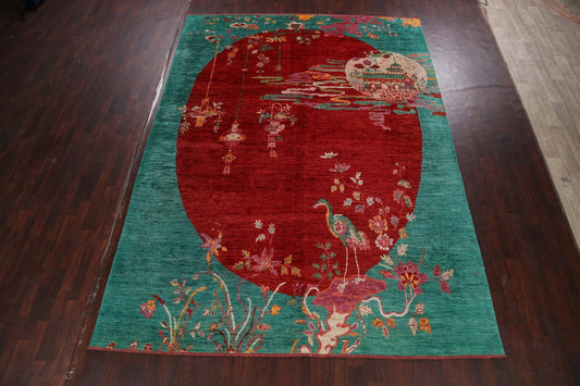 Pictorial Art Deco Chinese Oriental Area Rug 9x13