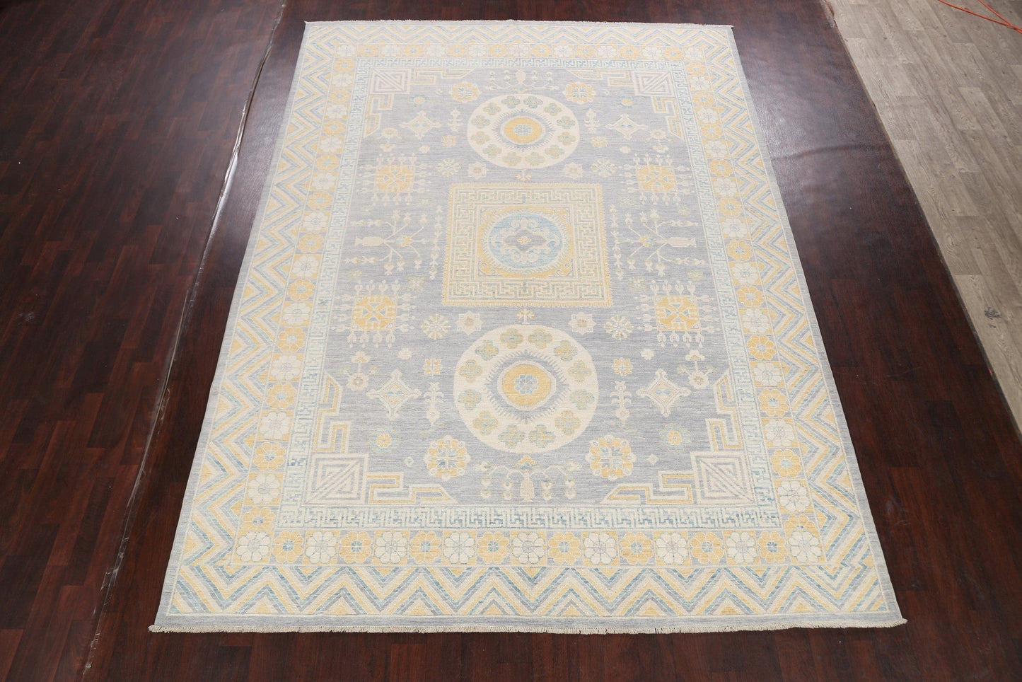 Geometric Authentic Khotan Turkish Oriental Area Rug 9x12