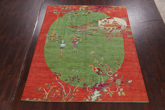 Pictorial Art Deco Chinese Oriental Area Rug 8x10
