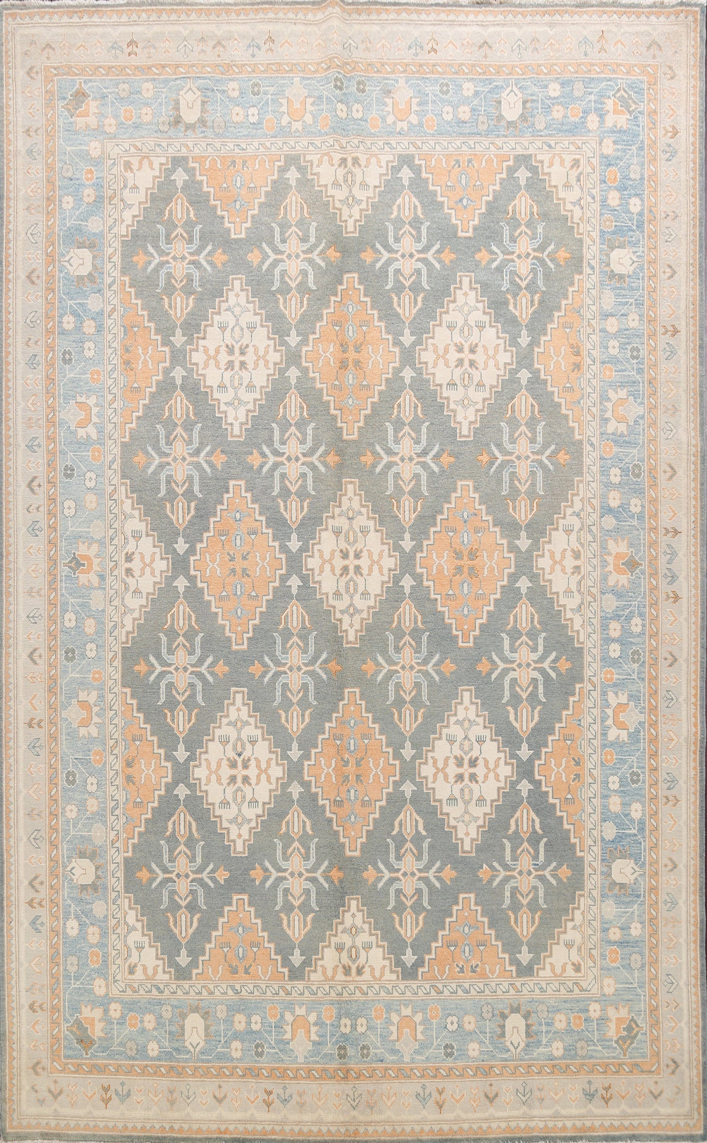 Geometric Khotan Oriental Area Rug 9x10