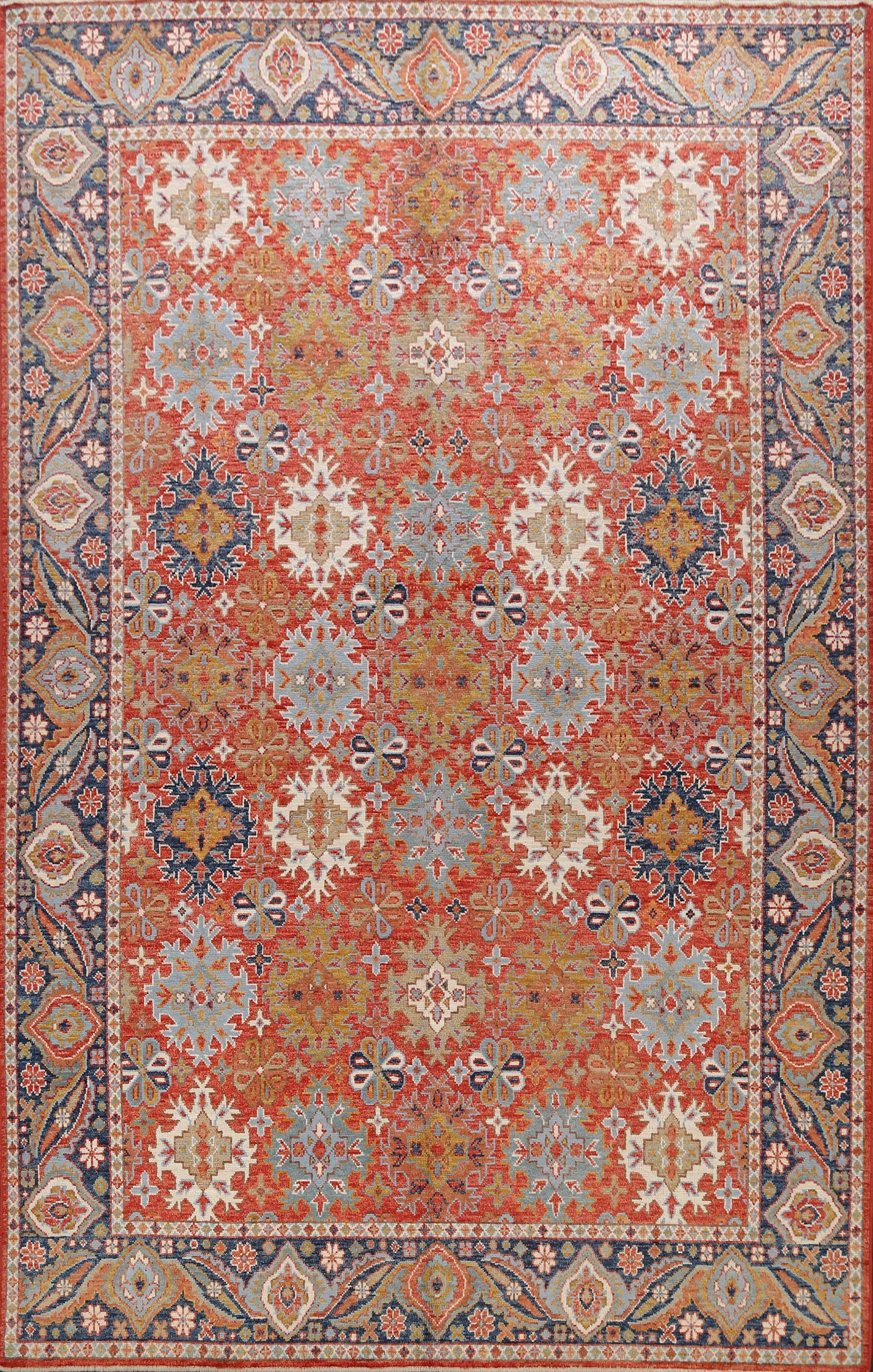 Geometric Khotan Oriental Area Rug 8x11