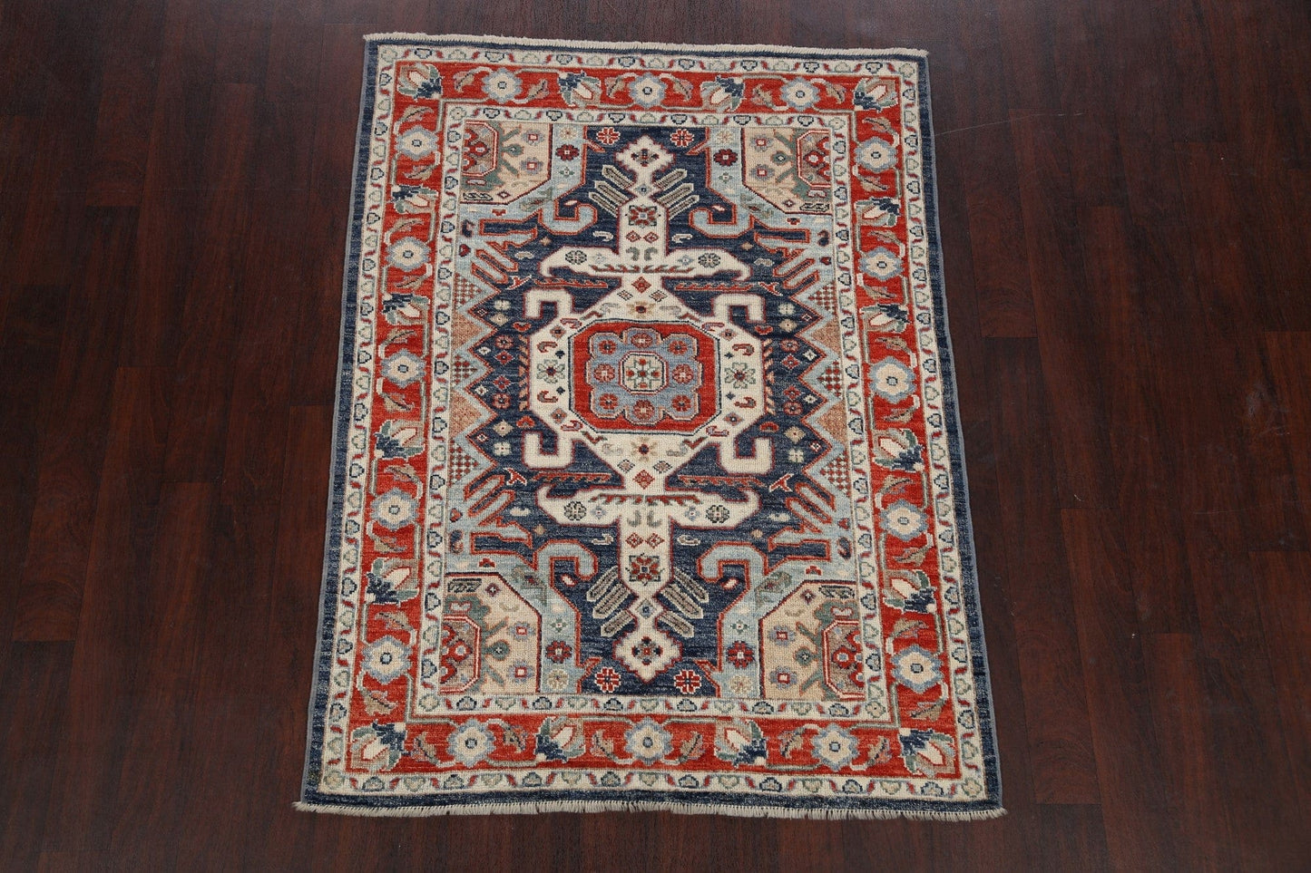 Geometric Khotan Oriental Area Rug 4x6