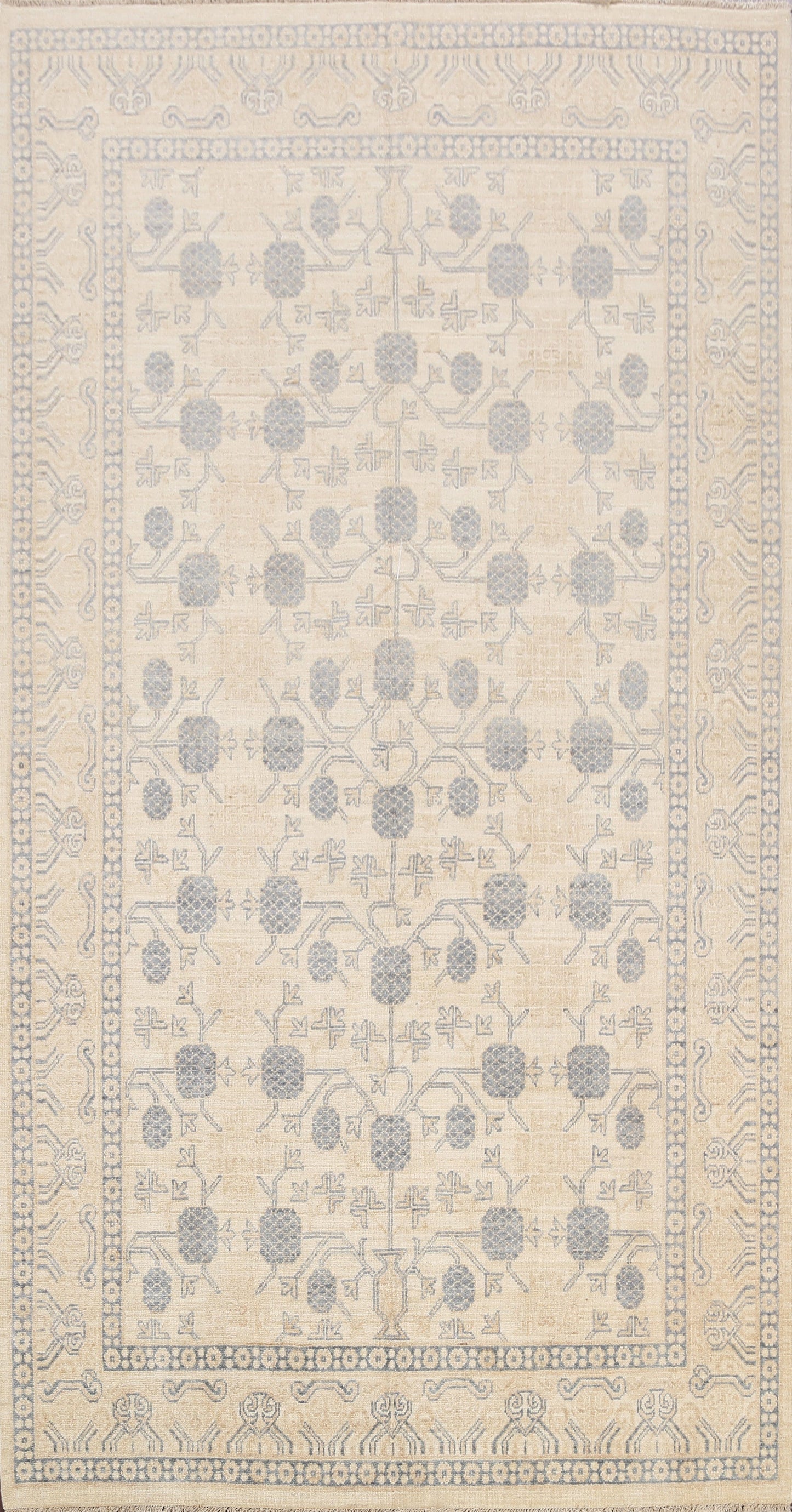 Geometric Khotan Oriental Area Rug 6x9