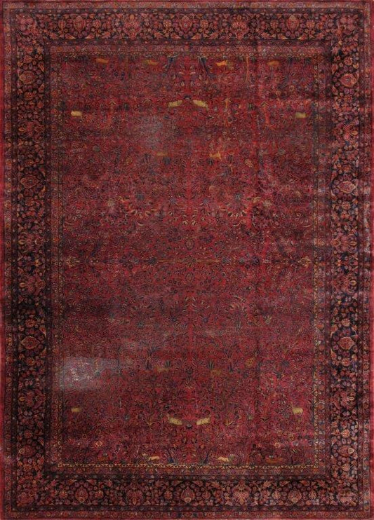 Kashan Collection Wool Area Rug- 10' 6" X 14'10"