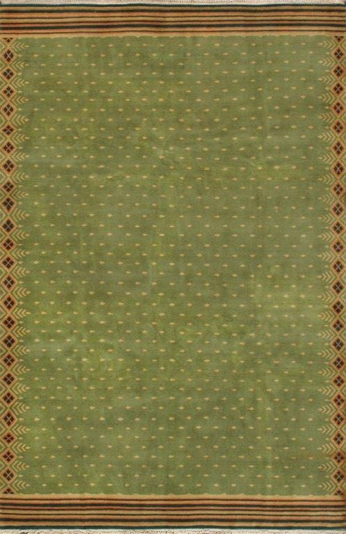 Modern Collection Hand-Knotted Wool Area Rug- 6' 8" X 10' 2"