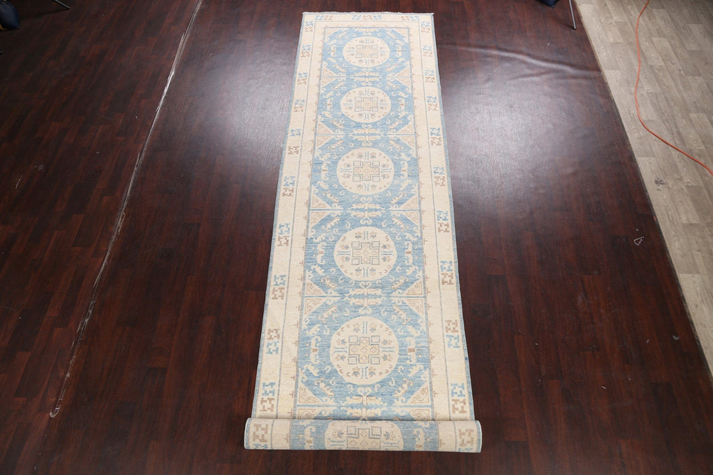 100% Vegetable Dye Oushak Turkish Oriental Runner Rug 4x19