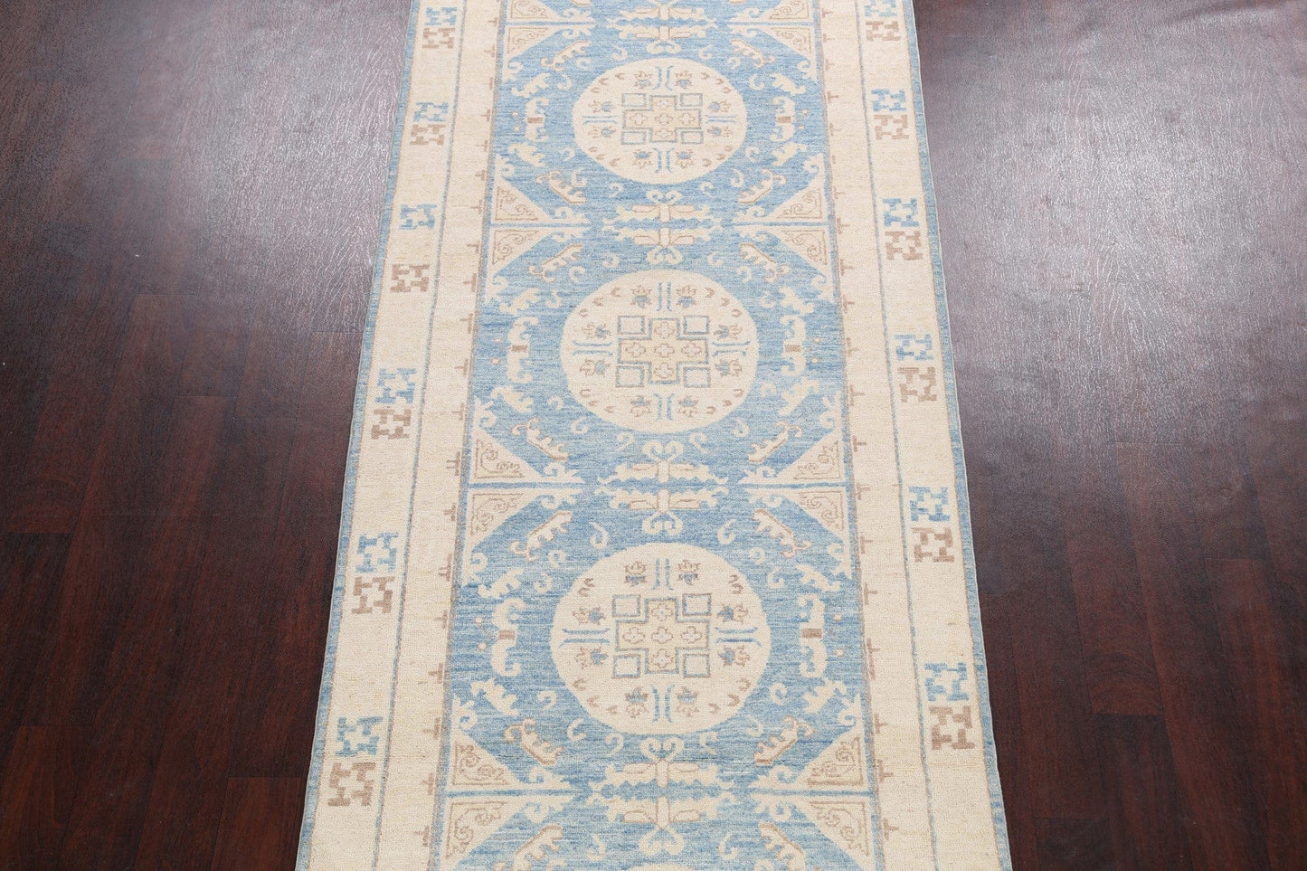 100% Vegetable Dye Oushak Turkish Oriental Runner Rug 4x19