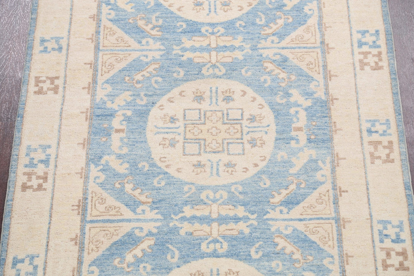 100% Vegetable Dye Oushak Turkish Oriental Runner Rug 4x19