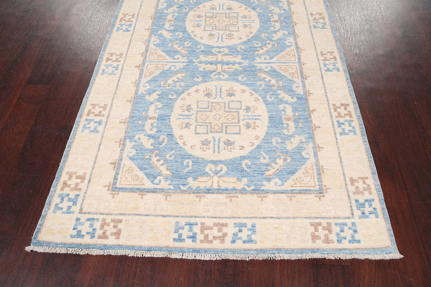 100% Vegetable Dye Oushak Turkish Oriental Runner Rug 4x19