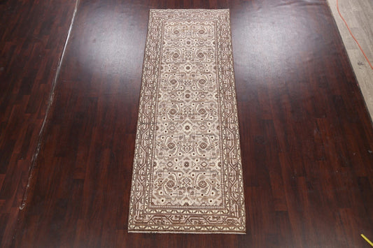 100% Vegetable Dye Oushak Oriental Runner Rug 4x10