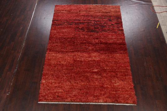 Red Moroccan Oriental Area Rug 6x10