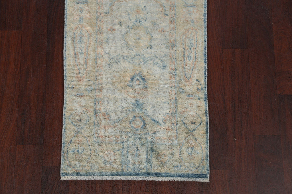 100% Vegetable Dye Oushak Oriental Runner Rug 2x11