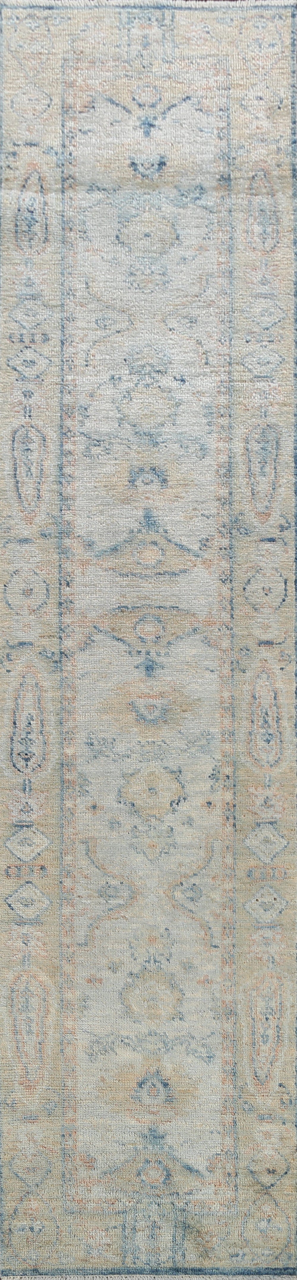 100% Vegetable Dye Oushak Oriental Runner Rug 2x11