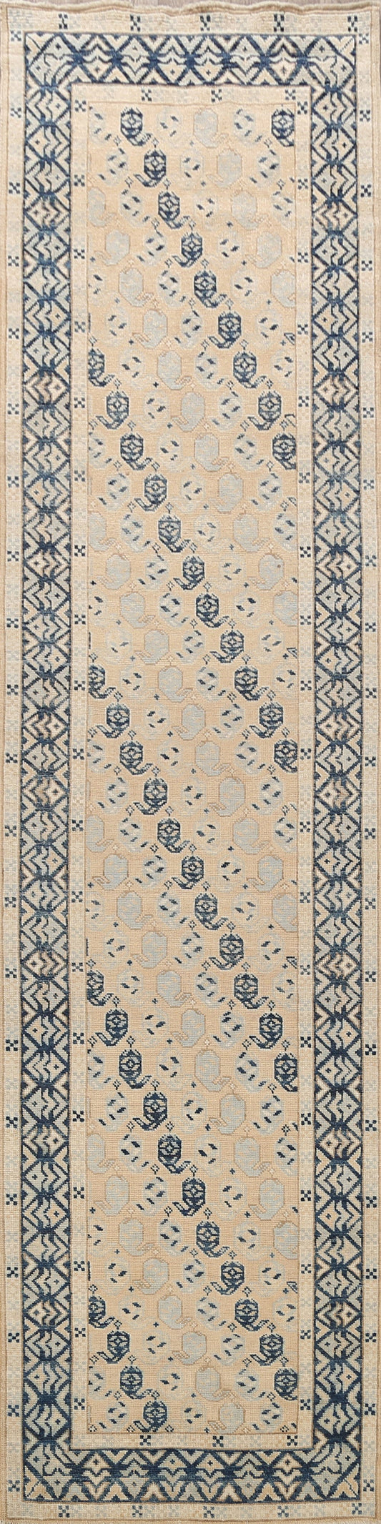 Vegetable Dye Oushak Turkish Oriental Runner Rug 3x12