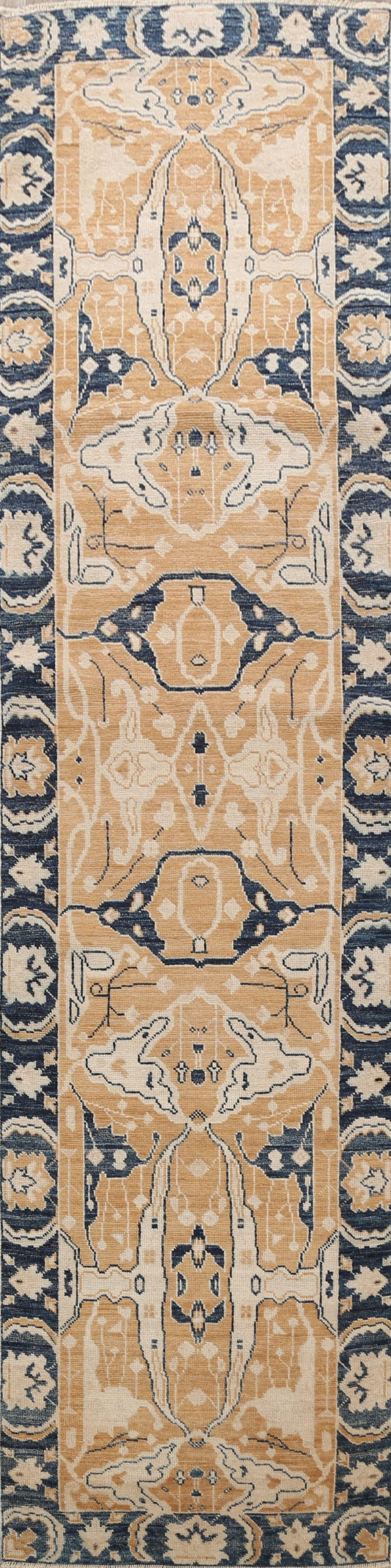 Vegetable Dye Oushak Turkish Oriental Runner Rug 3x12