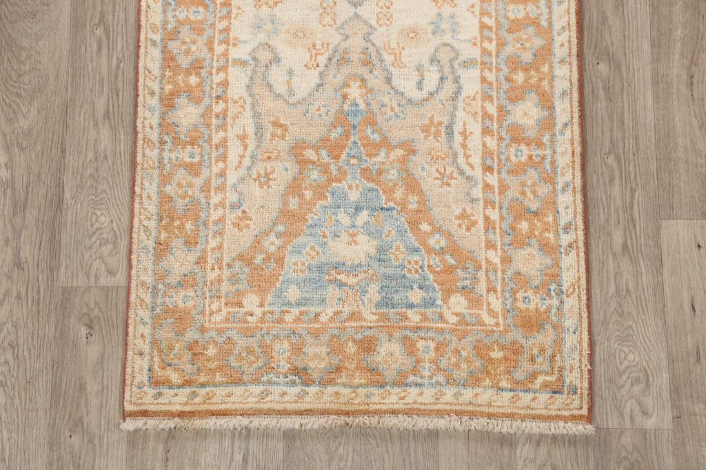 100% Vegetable Dye Oushak Turkish Oriental Runner Rug 3x10