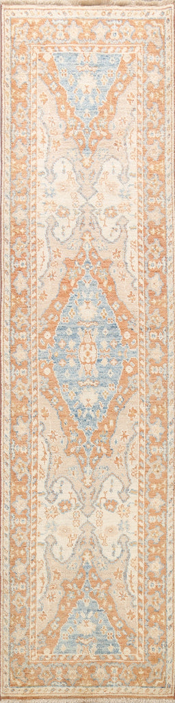 100% Vegetable Dye Oushak Turkish Oriental Runner Rug 3x10