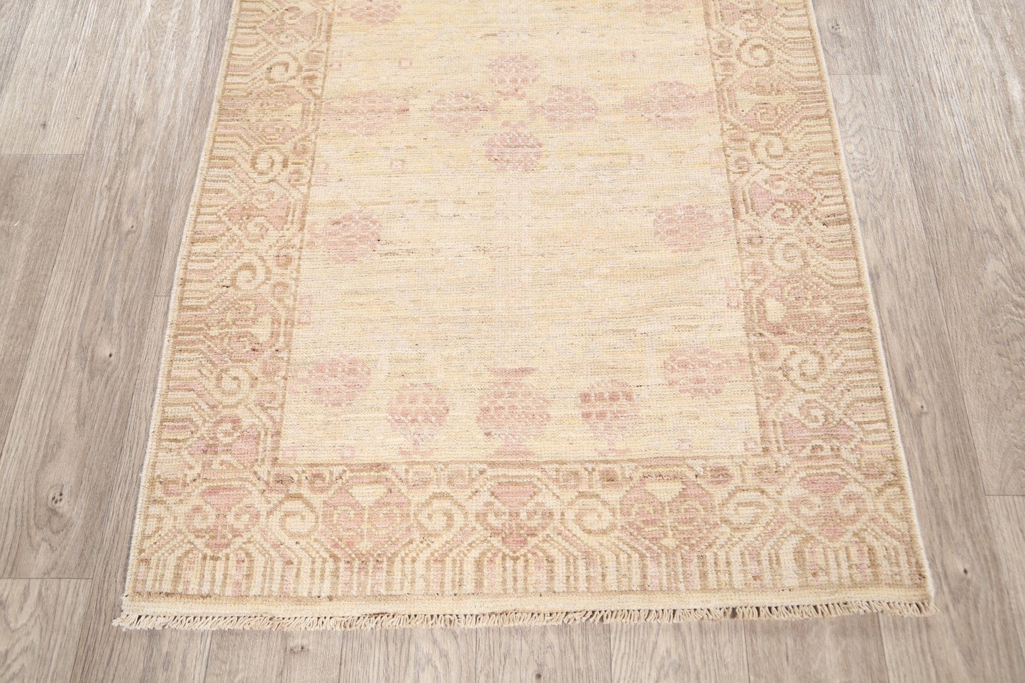 100% Vegetable Dye Oushak Turkish Oriental Runner Rug 3x19