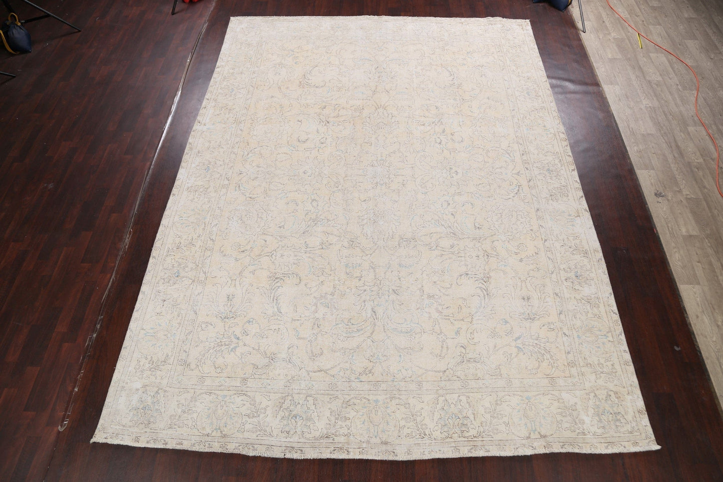 Muted Distressed Tabriz Persian Area Rug 10x13