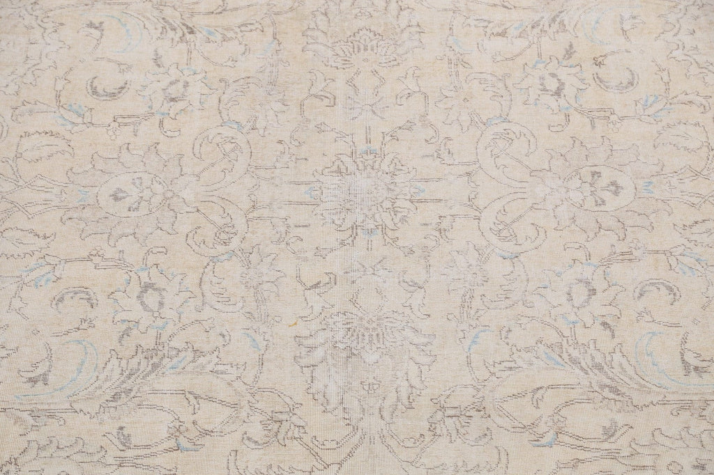 Muted Distressed Tabriz Persian Area Rug 10x13