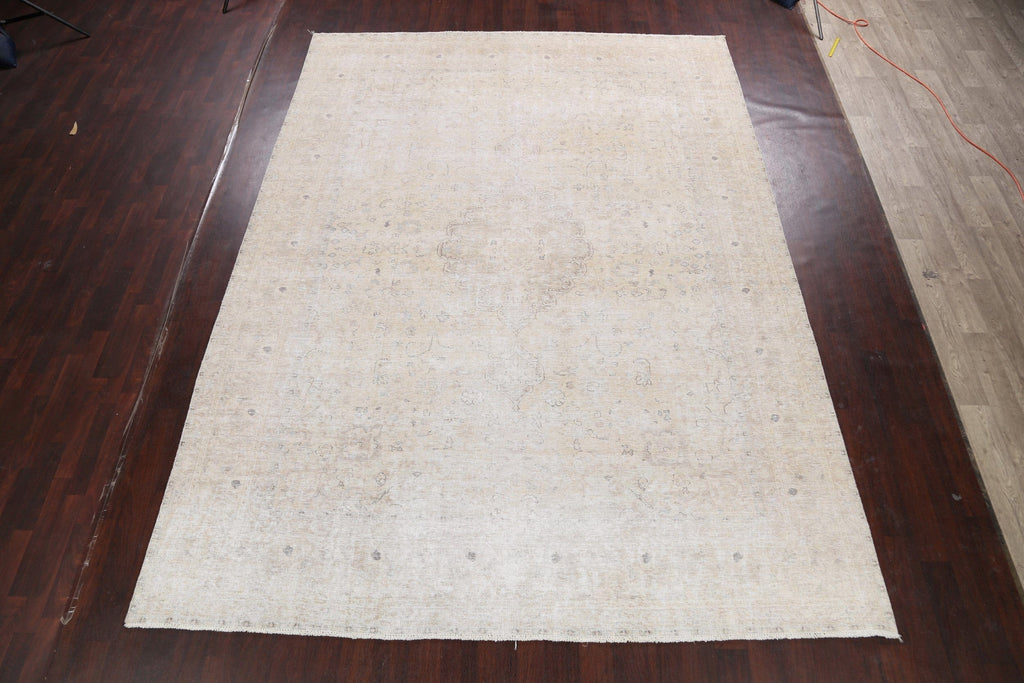 Muted Distressed Tabriz Persian Area Rug 10x12