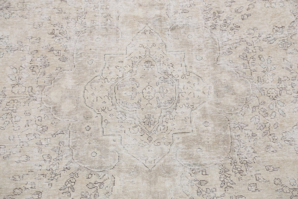 Distressed Floral Tabriz Persian Area Rug 7x11