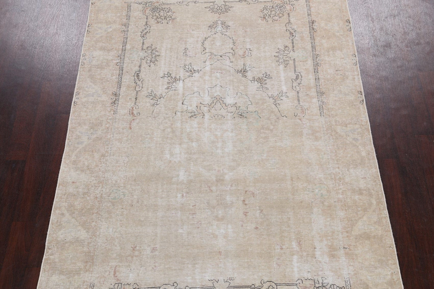 Muted Distressed Tabriz Persian Area Rug 6x10