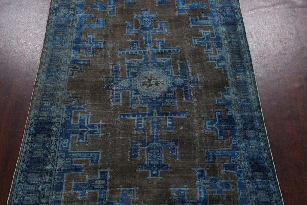 Over-dye Geometric Tabriz Persian Area Rug 7x10