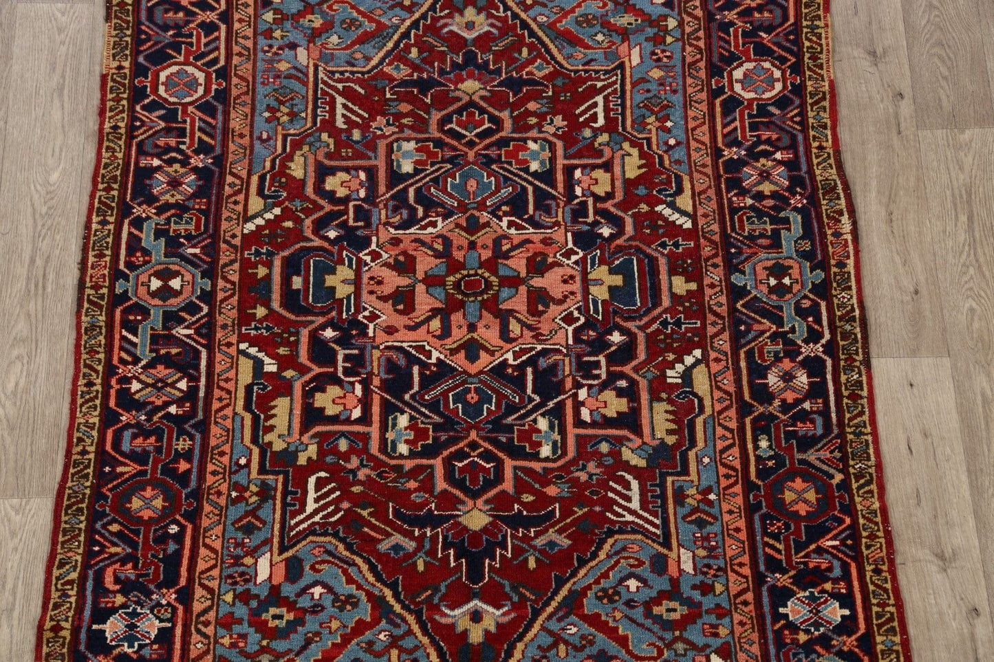 Geometric Heriz Serapi Persian Area Rug 5x6