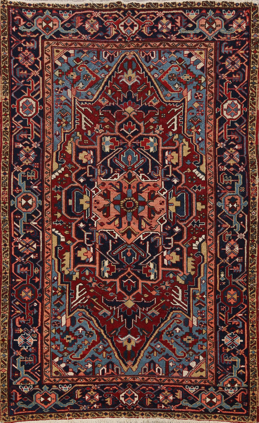 Geometric Heriz Serapi Persian Area Rug 5x6