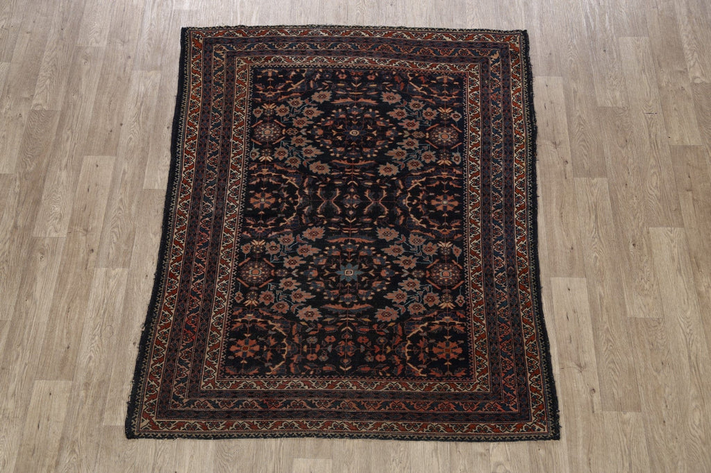 Pre-1900 Antique Vegetable Dye Lilian Persian Area Rug 5x6