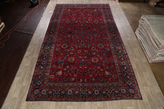 Pre-1900 Antique Vegetable Dye Kerman Lavar Persian Rug 10x18