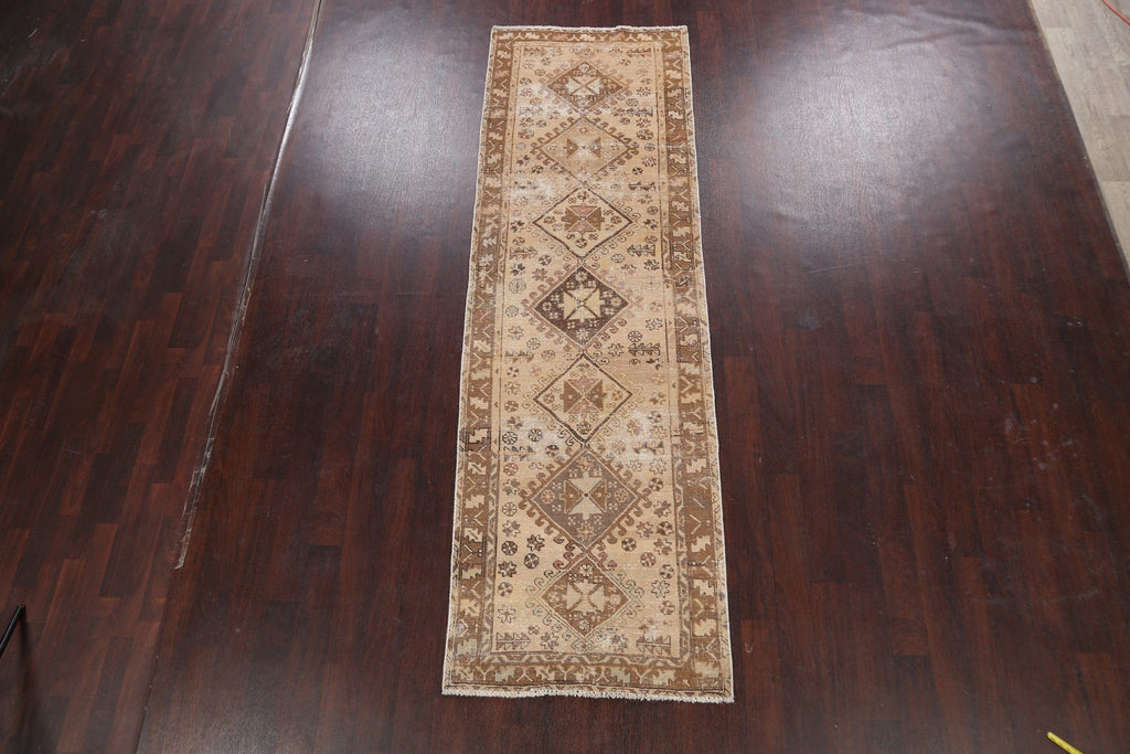 Geometric Meshkin Persian Runner Rug 3x10