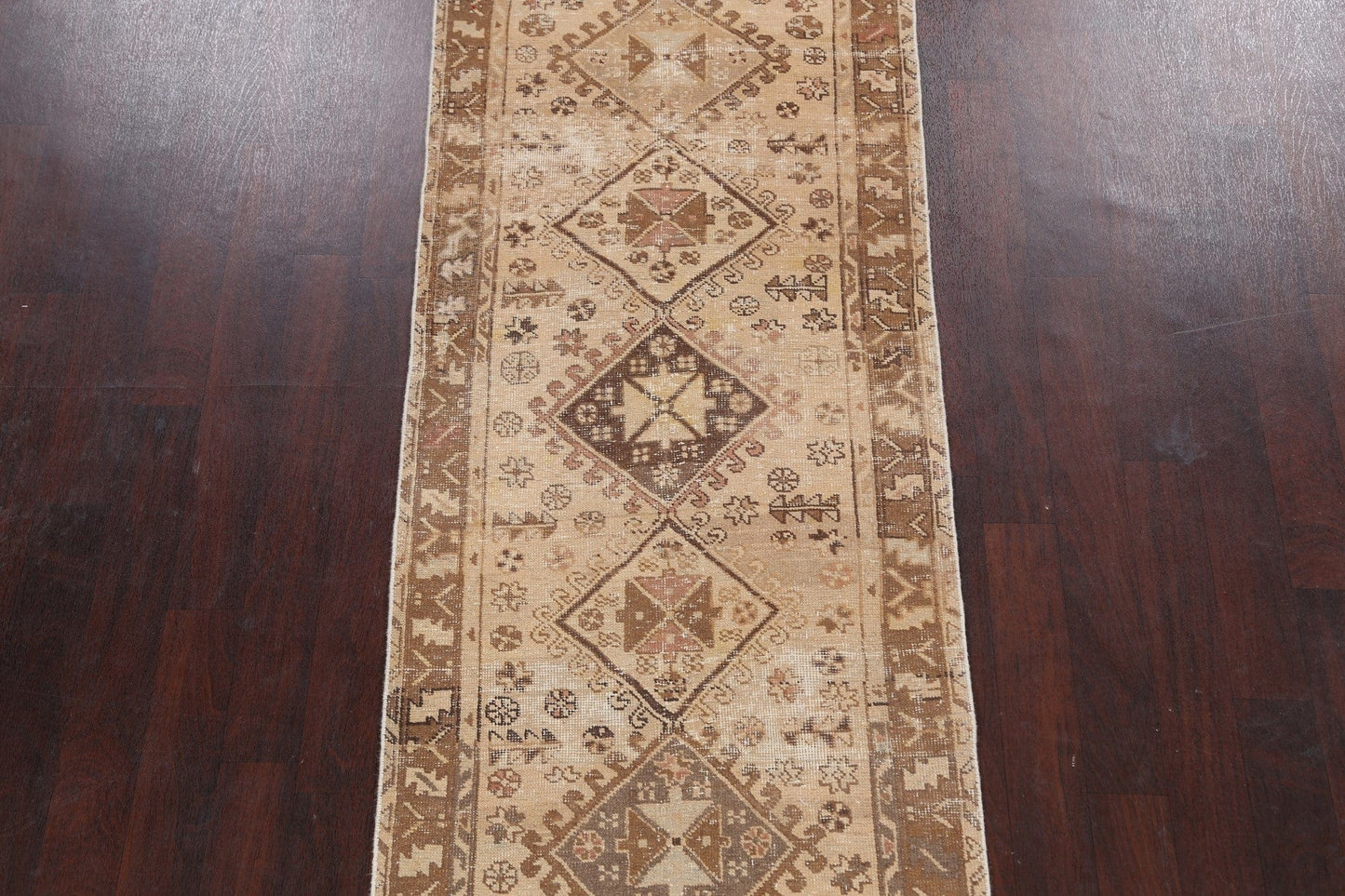 Geometric Meshkin Persian Runner Rug 3x10